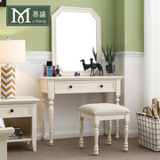 家具梳妆台美式全实木梳妆台，白色卧室现代简约小户型地化妆