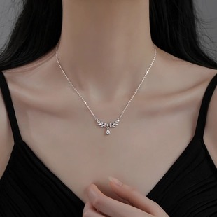 韩国麦穗项链女小众设计感高级纯银颈链2024年精致锁骨链