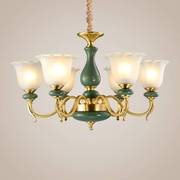 美式吊灯全铜灯具简约现代欧式客厅，灯大气别墅大厅陶瓷餐厅卧室灯