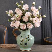欧式陶瓷花瓶花艺装饰花家居，饰品摆件客厅，桌面仿真花套装假花