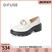 Dfuse2024春夏百搭时装鞋方头牛皮JK厚底乐福鞋女DF41112015