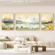 客厅装饰画现代简约高档大气沙发背景墙挂画客厅油画高级感山水画