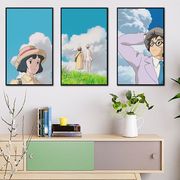 宫崎骏动漫电影起风了diy数字油画手绘填色减压装饰画 画画油彩画