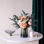 北欧轻奢玫瑰花束套装摆件 现代仿真花假花装饰花样板房客厅茶几