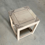 新中式茶凳实木小方凳小凳子新中式榆木木小板凳客厅茶几矮凳