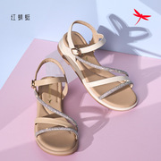 红蜻蜓2024夏季女式凉鞋kx51210021一字带水钻kx51210022平底舒适