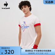 三色系列乐卡克法国公鸡，2024夏季男子，纯棉圆领短袖t恤