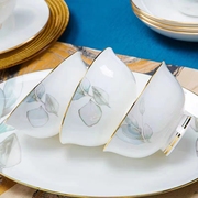 景德镇陶瓷碗610个手工描金家用吃饭碗高脚饭碗米饭碗北欧风餐具