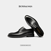 bosssunwen男鞋复古英伦，风男士尖头商务，正装皮鞋真皮布洛克雕花