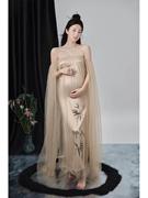 孕妇礼服影楼主题照服装，时尚唯美小清新抹胸，孕妈大肚拍照摄影衣服