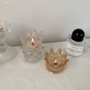 水晶玻璃烛台创意香薰蜡烛台，浪漫烛光道具，桌面首饰架装饰摆件