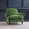 伊森艾伦海德新古典美式单人沙发客厅丝绒加软羽绒沙发丝绒绿色