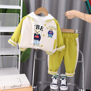 男童宝宝秋装三件套2024童装婴儿衣服帅气儿童棒球服套装洋气