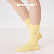 RP  原创Relax系列刺绣爱心字母中长筒女袜条纹堆堆袜时尚中筒袜
