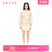 SALT.P可颜2024春千金玛德琳渐变圈圈纱糖果色钉珠毛针织衫