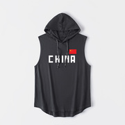 中国男篮男足运动会国家队CHINA背心T恤无袖短袖bf风衣服连帽坎肩