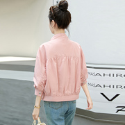 立领棒球服外套女春秋百搭新款韩版宽松小个子短款休闲夹克短外套