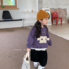 韩版秋季女童立体卡通套头卫衣中性宝宝可爱圆领长袖运动衫