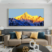 横版日照金山diy数字，油画大气客厅沙发背景墙，现代简约装饰画靠山