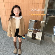2023秋季女童毛衣外套儿童中小童韩国童装针织开衫长袖毛线上衣