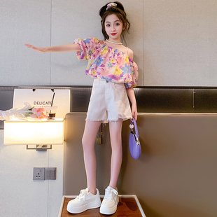 女大童甜美韩系套装2023儿童，时尚洋气衣服12岁十岁11女孩夏装
