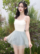 芭蕾小仙女范蕾丝(范，蕾丝)泳衣少女性感，露背连体裙式2023号手品牌