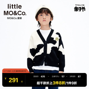 little moco童装春秋装男童女童绵羊毛毛衣外套开衫针织衫儿童