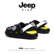 jeep儿童洞洞鞋男童软底防滑凉拖鞋中大童外穿宝宝耐磨男孩沙滩鞋