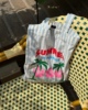 Unique SEI 韩国夏日度假百搭休闲条纹椰树印花环保购物袋帆布包