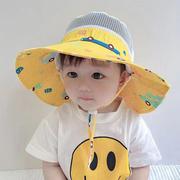 儿童防晒帽夏款女孩遮阳帽宝宝，太阳帽男童帽子，女童夏季薄款渔夫帽