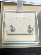日本直邮 TASAKI 珍珠耳钉 akoya 钻石 可拆分 18k金 6.5mm