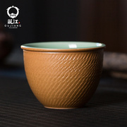 龙泉瓯江青瓷茶杯跳缸杯，手工中式创意陶瓷，功夫茶具主人杯品茗杯