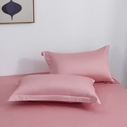 纯棉枕套紫色枕头套48x74一对装全棉纯色枕，头罩玫红色忱头外套