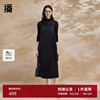 播吊带连衣裙女2024夏季新款穿搭小个子褶皱长裙DDR2LD5589