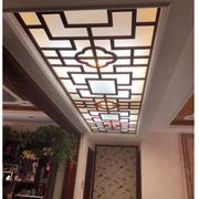 新中式镂空吊顶雕花板pvc花格，客厅过道装饰板，玄关隔断屏风通花板