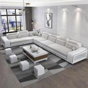2022布艺沙发大小户型组合转角，可拆洗实木皮，布现代(布现代)简约客厅沙