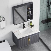 加厚太空铝不锈钢浴室柜组合岩板洗手盆卫生间洗脸池洗漱台