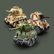 迷你仿真回力q版合金小坦克迷彩军事车大炮模型儿童玩具生日礼物