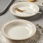 陶瓷盘子家用2023碗盘餐具白色，碟子菜盘高级感餐盘鱼盘含羞草