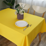 淡黄色纯棉餐桌布 加厚桌布茶几盖布可时尚台布纯色布艺