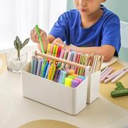 收纳桶桌面马克笔收纳盒大容量，笔筒书儿童，画笔水彩笔铅笔文具桶笔