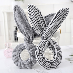 京京韩版兔子耳朵束发带，百变发型发箍珊瑚，绒女生洗脸运动化妆毛巾