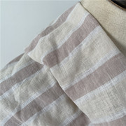 日本进口客供面料条纹色织，麻布衬衫连衣裙，布料服装布