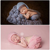 清新婴儿拍照马海毛衣服 新生儿摄影服装 宝宝男女孩月子粉色毛衣
