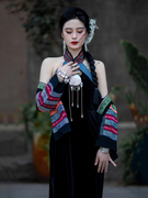 苗族服装刺绣女装中国风复古旗袍民族服饰舞台演出摄影写真服