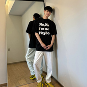 潮牌洋气青春潮流英文字母印花短袖男夏季新款t恤男生休闲体恤衫