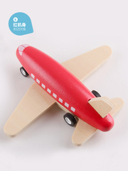 回力惯性飞机玩具车自走木制模型倒退前行益智迷你滑行动力飞机