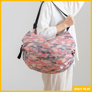 可折叠环保购物袋便携日本春卷袋大容量涤纶单肩手提一秒收纳包