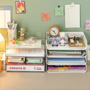 桌面书架书桌收纳置物架办公桌，书本收纳架，桌上文件儿童绘本盒多层