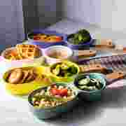 创意日式陶瓷碗二格碗带柄水果，雪糕碗沙拉碗，分格碗甜品碗餐具